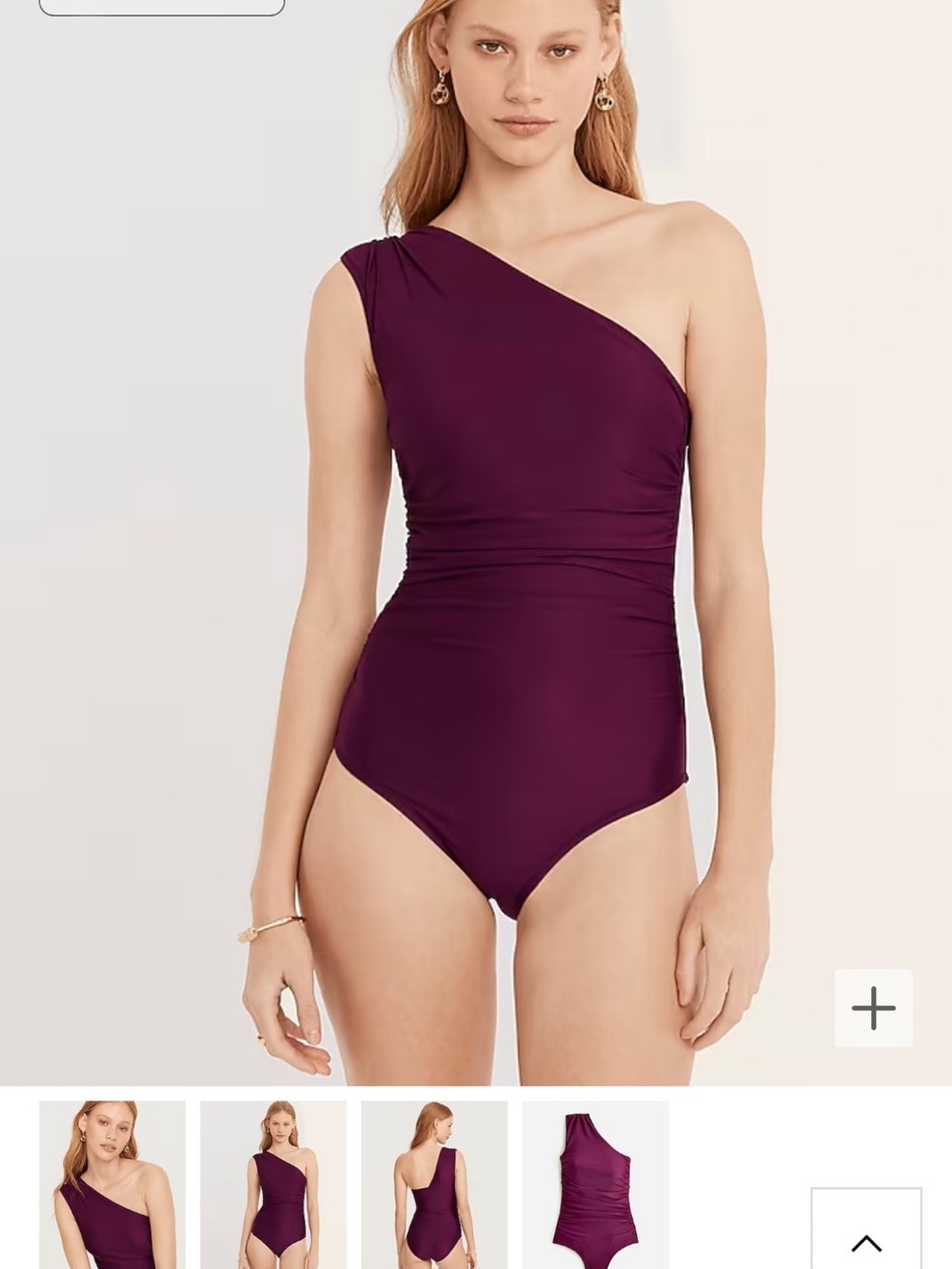J. Crew One-Shoulder Swimsuit in Plum NWT